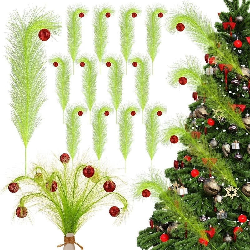 Pampas Grass Decor - Kerstdecoratie met gedraaide groene takken en
