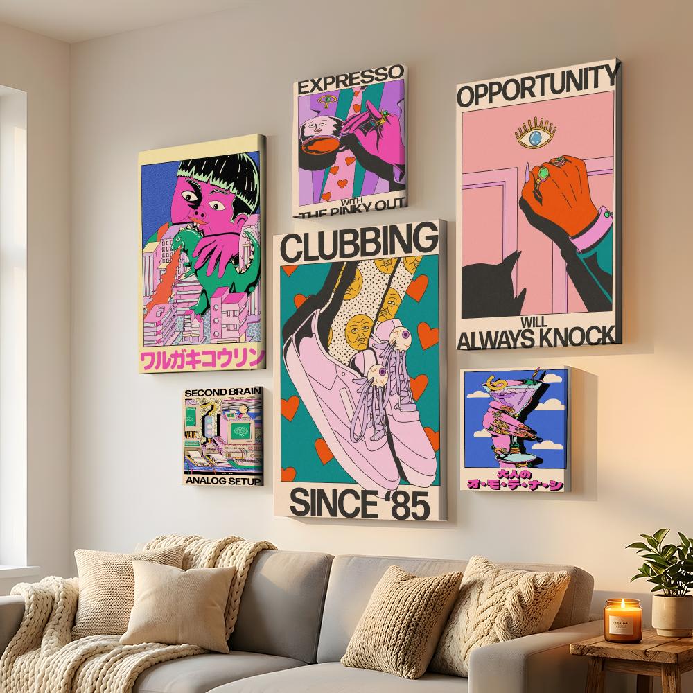 Home Decor Y2K - Japandi stijl Azaazelus y2k ingelijste wand