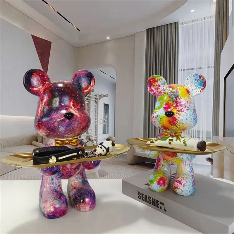 Home Decor Y2K - 29Cm Graffiti Beer Beeldje Huisdecoratie Dierenbeeld