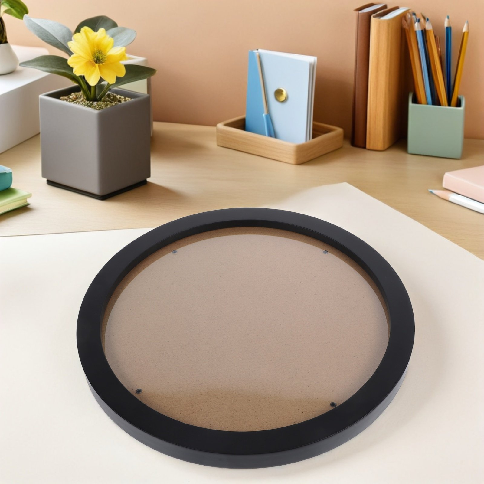 Bamboo Photo Frame - Ronde borduurwerkdisplayframe 14 inch wandgemonteerde fotolijst