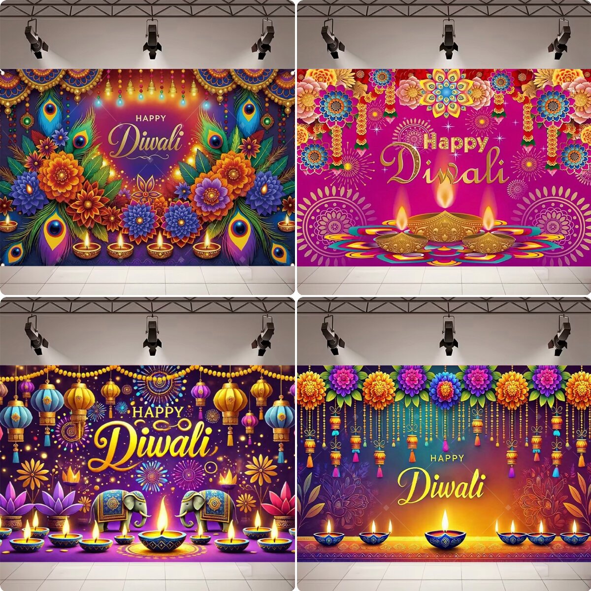 Home Decor Indonesia - Feestelijke Diwali decoratie fotografie achtergrond Diwali