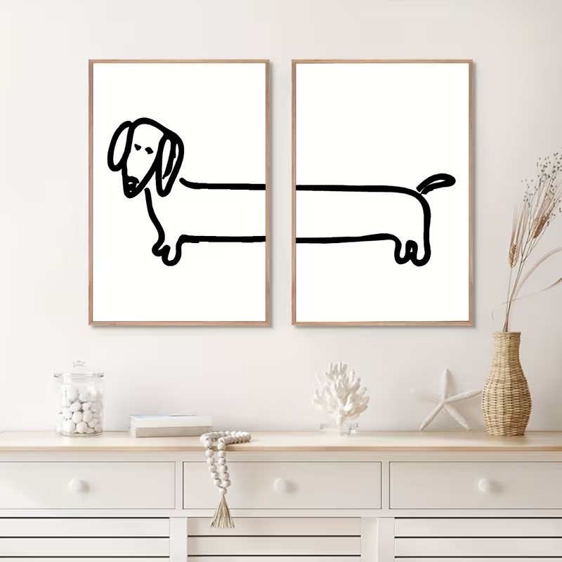 Home Decor Theme - 2 STKS Moderne Teckel Grappige Hond