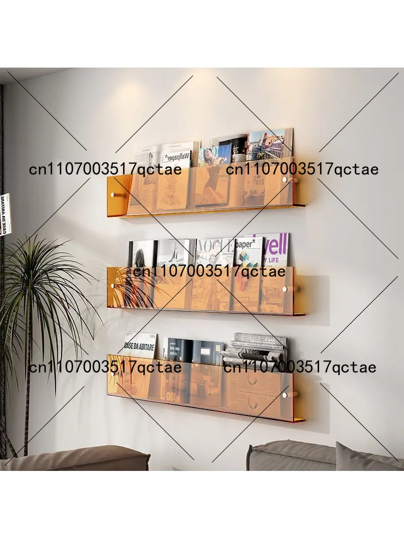 Home Decor Magazine - Transparante acryl wandplank, aan de muur