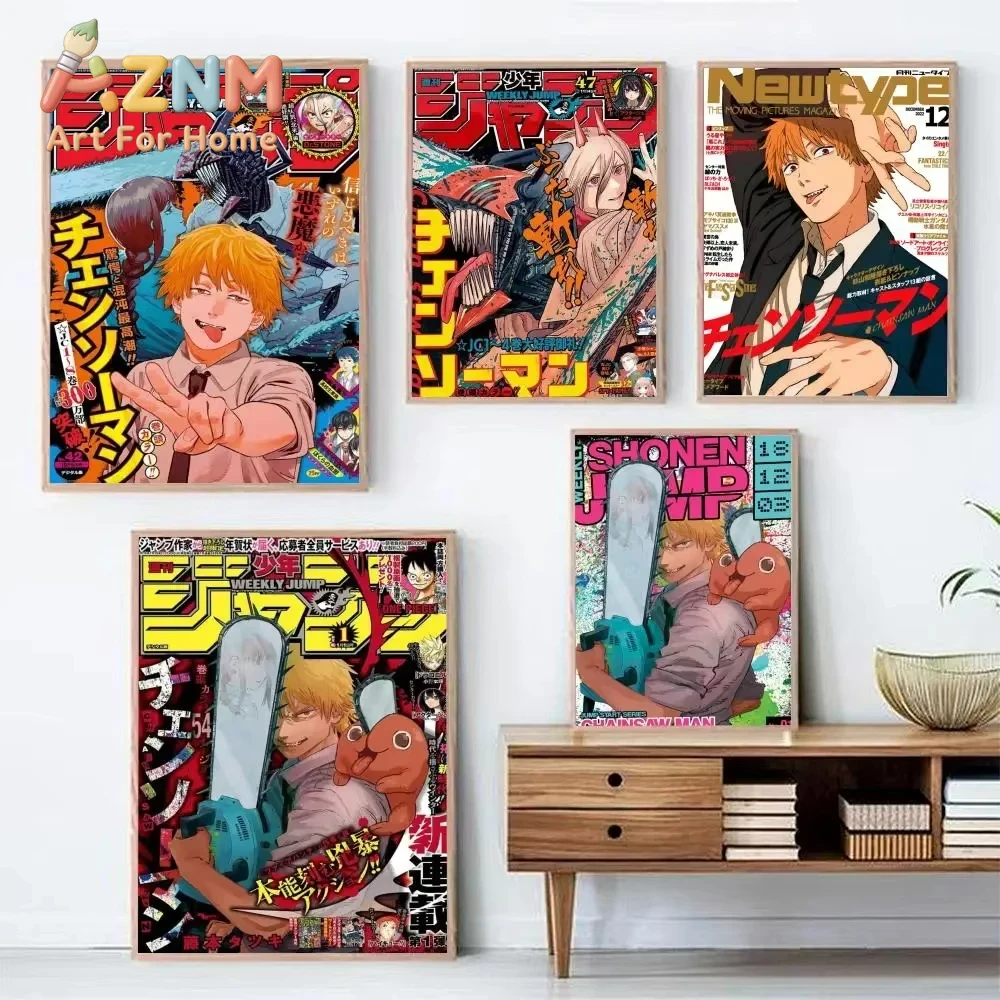 Home Decor Magazine - AZNM Chainsaw Man Anime Canvas Wanddecoratie