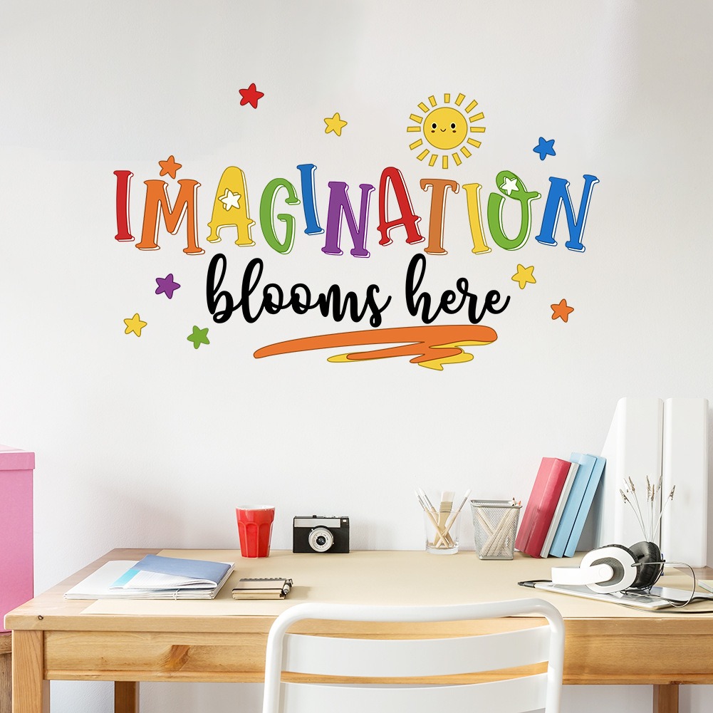 Home Decor Indonesia - Kleurrijke Engelse Zin Muurstickers Voor Kinderkamerdecoratie