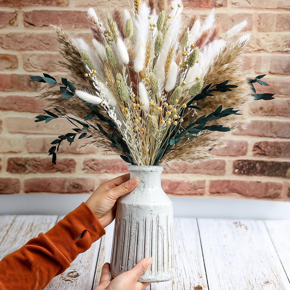 Pampas Grass Decor - 100 stks Gedroogde Pampas Gras Boeket