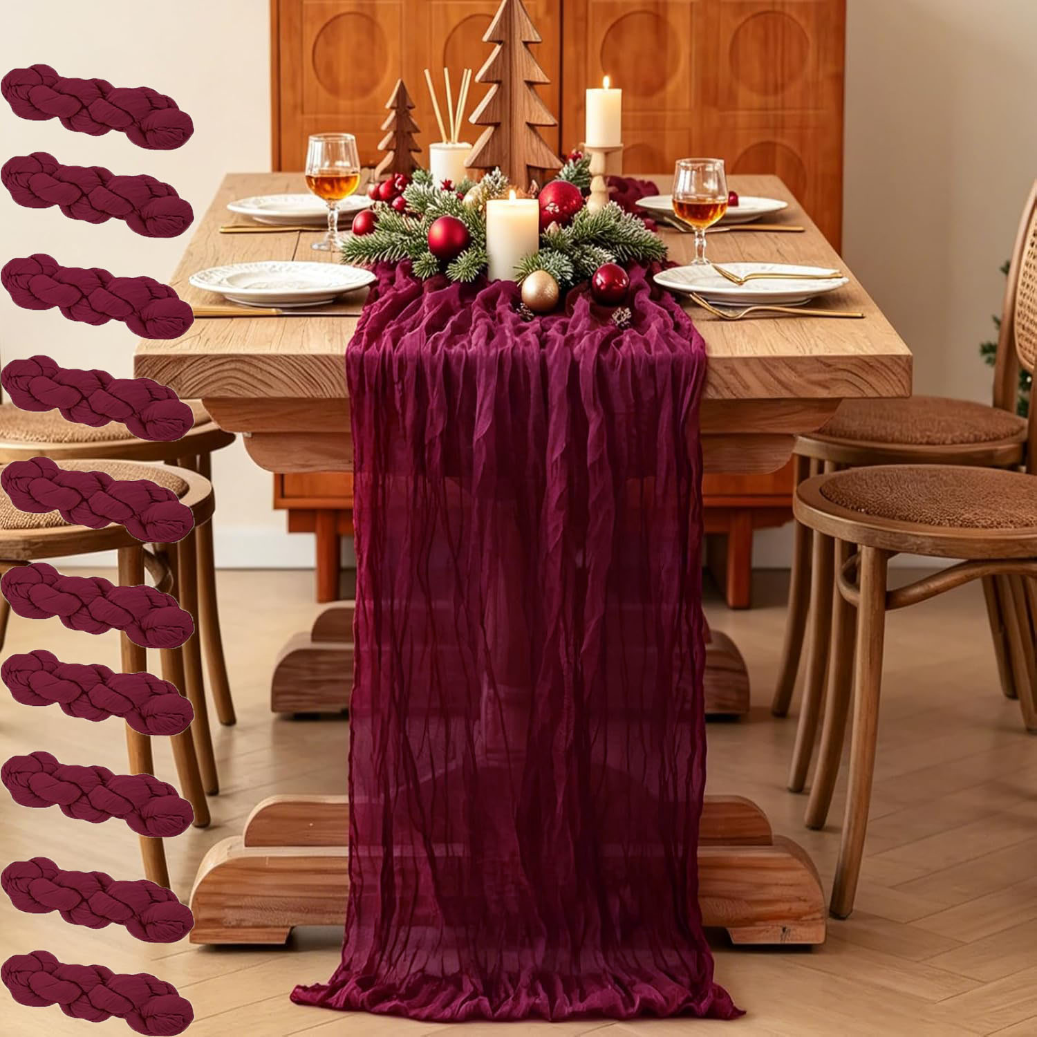 Linen Table Runner - 10 stuks kaasdoek tafelloper Boho bruiloft