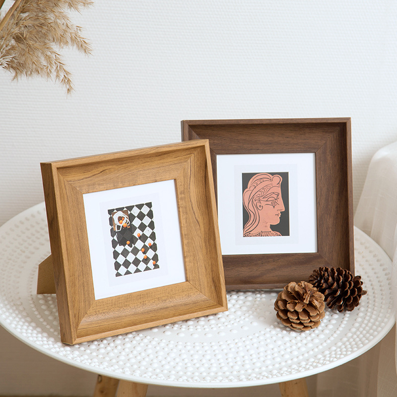 Bamboo Photo Frame - Minimalistisch vierkant fotolijst Veelzijdig displayalbumframe voor