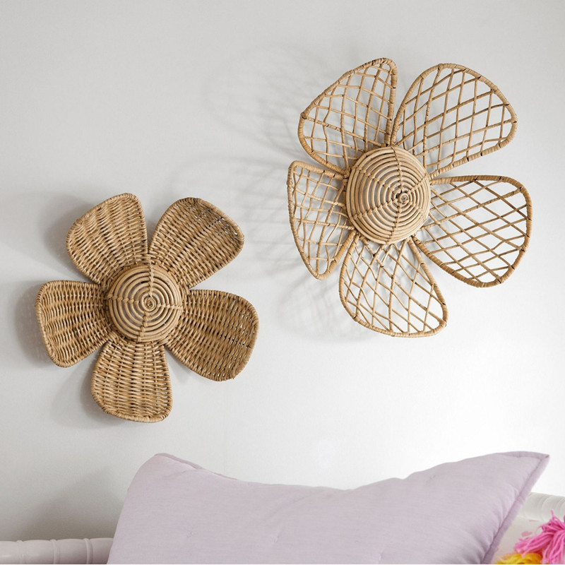 Home Decor Za - In Nordic Geweven Rotan Bloem Muur