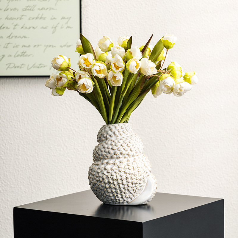 Pampas Grass Decor - CAPIRON Retro Zeeschelp Vaas Keramische Bloempot