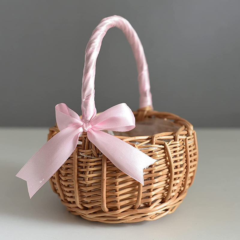 Rattan Plant Basket - Handgemaakte opbergrek geweven bloemenmanden rotan opbergmand