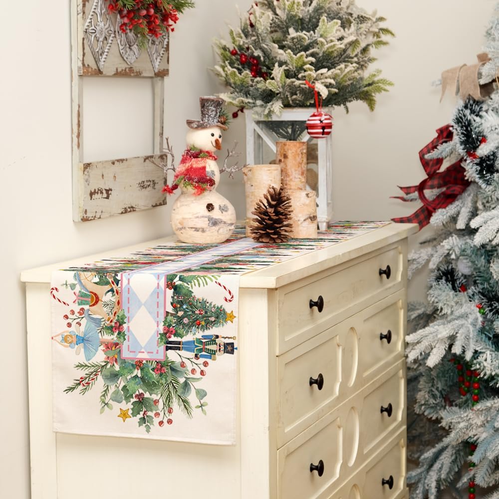 Kerst Notenkraker Kerstboom Li - Linen Table Runner recensie en prijs