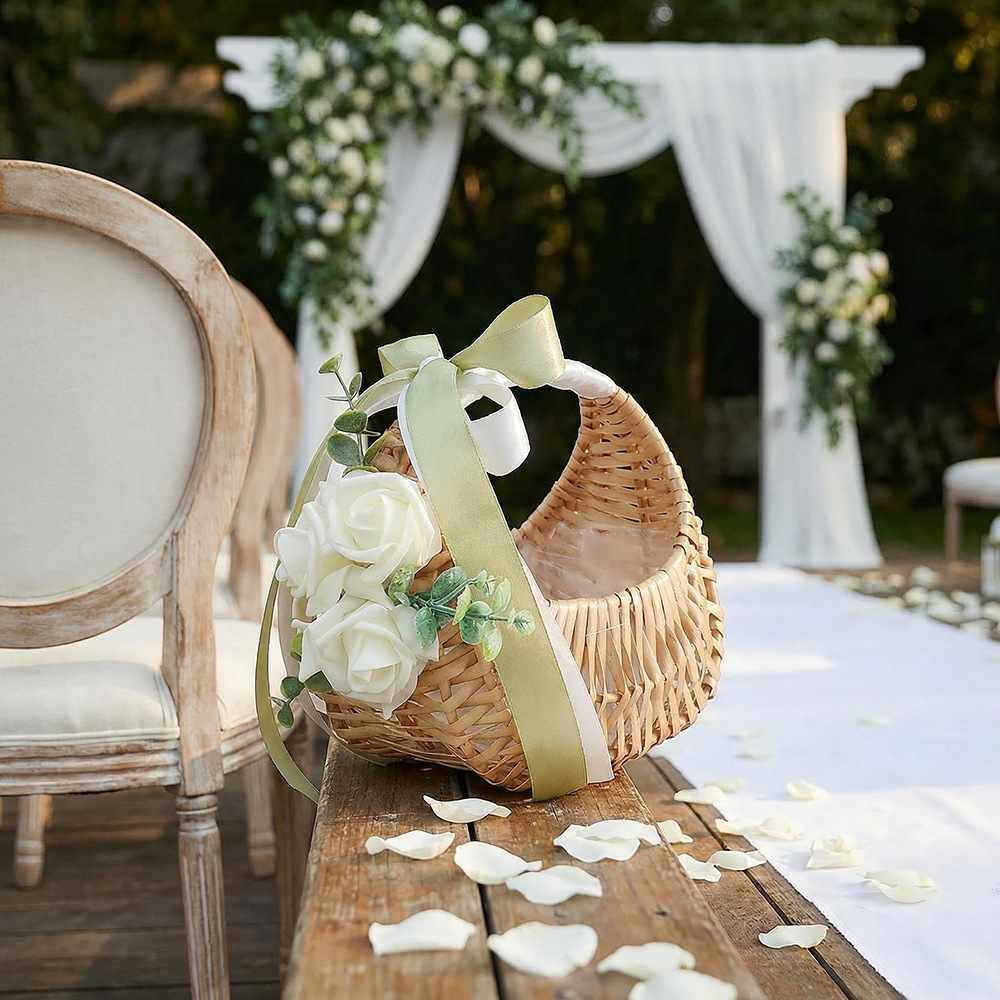Rotan bloemenmeisjesmand met r - Rattan Plant Basket recensie en prijs