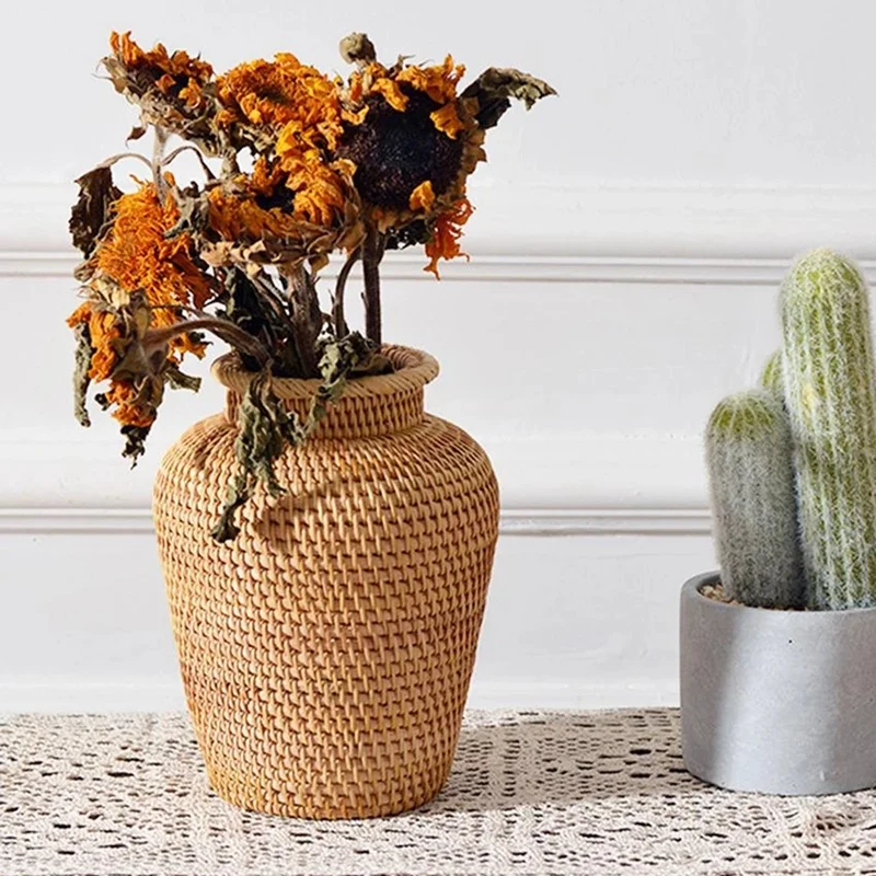 Rieten mand Rotan hangende blo - Rattan Plant Basket recensie en prijs
