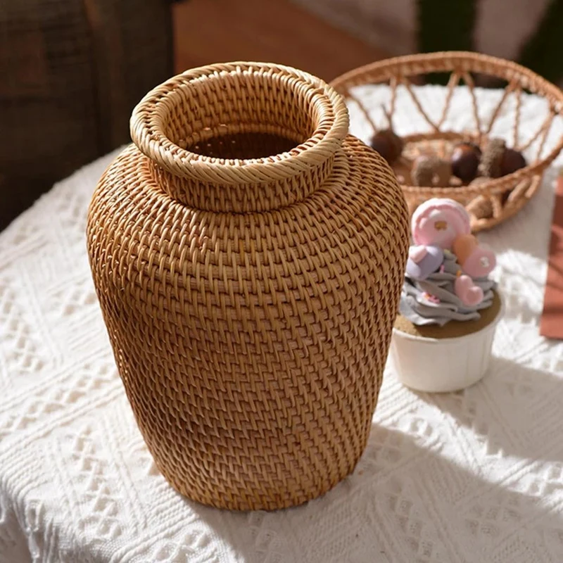 Rieten mand Rotan hangende blo - Rattan Plant Basket recensie en prijs