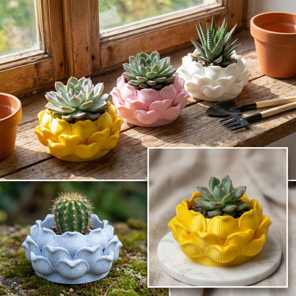 Lotusvormige succulenten pot,  - Rattan Plant Basket recensie en prijs